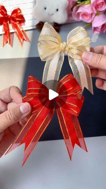 Paper Craft Ideas on Instagram: "In this comprehensive tutorial, discover the elegance and versatility of ribbon knots as we guide you through the intricacies of creating stunning embellishments for any occasion. Learn essential techniques, from basic knots to intricate designs, as we demystify the process with clear, easy-to-follow instructions. Whether you're adorning gifts, crafting accessories, or adding flair to décor, our expert guidance ensures you'll master the art of ribbon knots with finesse. Join us on a journey of creativity and craftsmanship as we unlock the secrets to perfecting this timeless technique." Ribbon Knots Ties, How To Tie Ribbons On Gifts, How To Make Paper Ribbon, Bow Tying Tutorial Ribbons, Bow Making Tutorial Step By Step, Things To Do With Ribbon, Tie Bows With Ribbon, Crafting Accessories, How To Tie A Knot