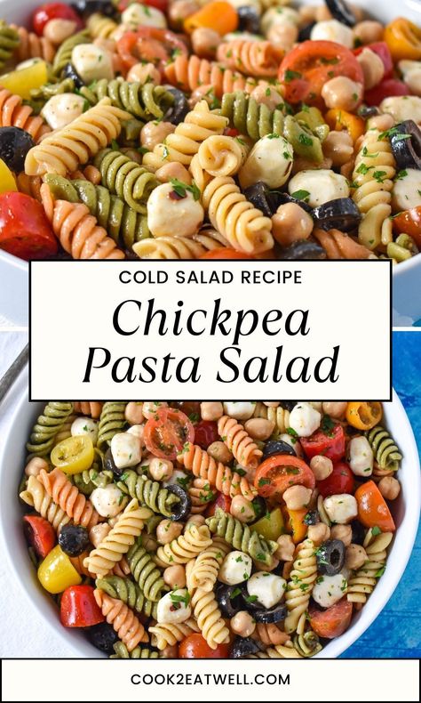 Chickpea Pasta Salad Recipes Healthy, Pasta Salad Garbanzo Beans, Barilla Chickpea Pasta Recipes, Pasta Salad Recipes Chickpeas, 3 Bean Pasta Salad, Cold Chickpea Recipes, Garbanzo Pasta Salad, Heart Healthy Pasta Salad, Chickpea Pasta Salad Recipes