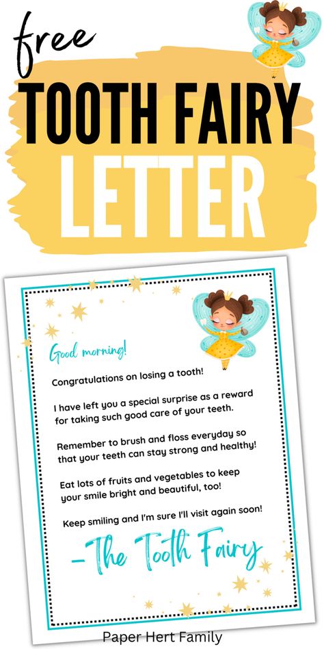 Cute Tooth Fairy Notes, Notes From The Tooth Fairy, Free Toothfairy Printable, Tooth Fairy Notes For Girls Letters, Note From Tooth Fairy First Tooth, Tooth Fairy Svg Free, Toothfairy Letters Printable, Printable Tooth Fairy Letter, Tooth Fairy Notes On First Lost Tooth