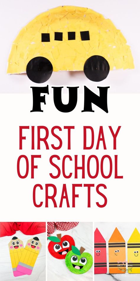 From awesome bus crafts and apple crafts to pencil crafts and crayon crafts! Celebrate back-to-school with these fun first day of school activities and craft ideas! Easy First Day Of School Crafts, Back To School Crafts For Toddlers Easy, Fun Back To School Crafts, Crafts For The First Day Of School, First Week Of School Craft 1st Grade, Pre K Crafts Back To School, Toddler Crafts Back To School, First Day Crafts For Toddlers, Preschool Welcome To School Activities