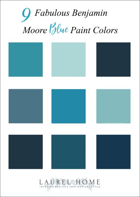 Nine Fabulous Benjamin Moore Blue Paint Colors | Laurel Home Benjamin Moore Fiji Blue, Benjamin Moore Peacock Feathers, Benjamin Moore Deep Blue Paint Colors, Benjamin Moore River Blue, Periwinkle Blue Paint Benjamin Moore, Benjamin Moore Boca Raton Blue, Hawaiian Blue Paint, Benjamin Moore Teal Paint Colors Bedroom, Classic Blue Paint Colors