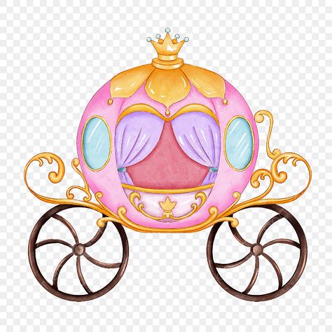 Halloween Pumpkin Carriage, Disney Princess Carriage, Castle Cartoon, Free Cartoon Characters, Cartoon Fairy, Cinderella Pumpkin Carriage, Princess Car, Disney Png, Rapunzel Birthday Party