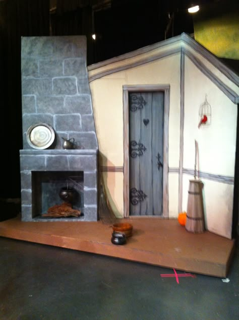 Cinderella kitchen-I added a pumpkin( foreshadowing)set design by Maggii Sarfaty Cinderella Set Design, Into The Woods Musical, Cinderella Play, Cinderella Musical, Technical Theatre, Play Props, Theatre Props, Toy Theatre, Fiddler On The Roof