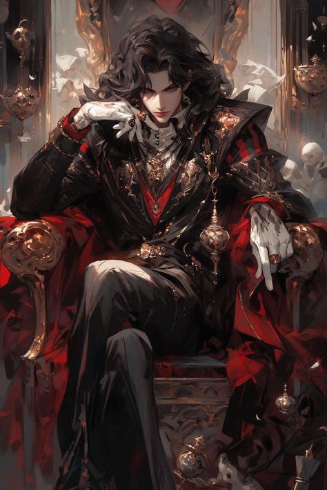 handsome vampire king fanart manhwa style Vampire King Anime, Vampire King Art, Anime Vampire Guy, Vampire Guy, Vampire Male, Royalty Clothes, Vampire King, Male Vampire, Vampire Drawings