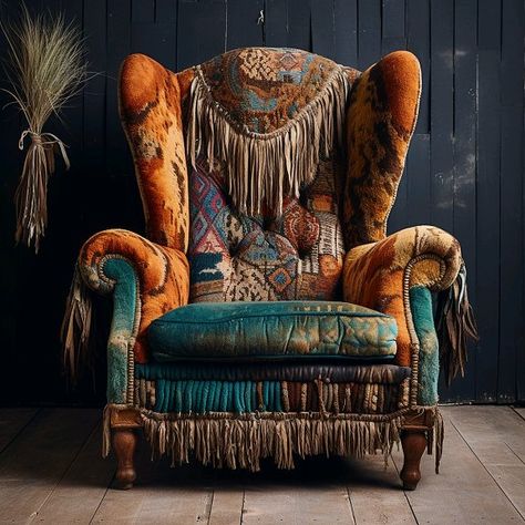 Dishfunctional Designs: Cozy, Comfy Neutral Boho Chairs Boho Chair Bedroom, Vintage Chairs Living Room, Boho Chairs, Quilted Furniture, Vintage Chairs Makeover, Hippie Living Room, Funky Eclectic Decor, Philadelphia Apartment, Fancy Furniture