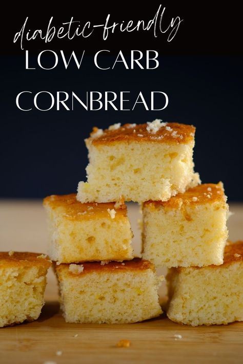 Easy to make, Low carb Cornbread for diabetics. - The Naked Diabetic Low Carb Easy Casserole Recipes, Low Carb Flours List, Sugar Free Cornbread Recipe, Low Calorie Cornbread Recipe, Ww Cornbread Recipe, Homemade Bread For Diabetics, Low Carbs For Diabetics, Best Bread For Diabetics, Low Carb For Diabetics