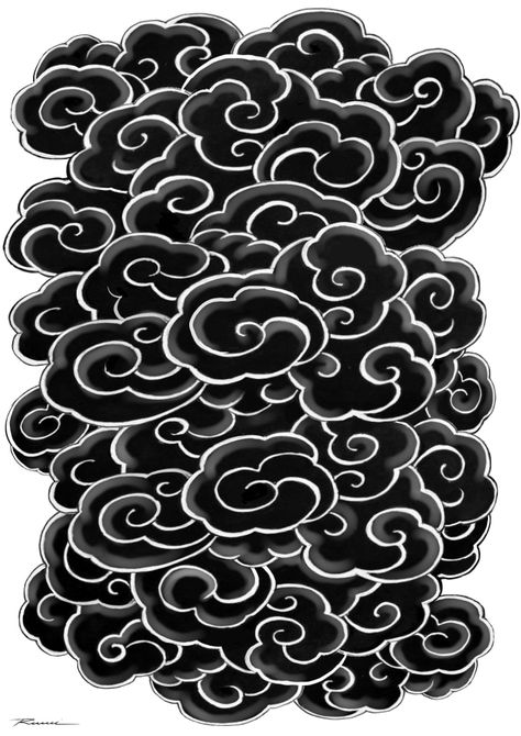 Get a unique and personalized tattoo design created exclusively for you. Stand out with a one-of-a-kind design! Japanese Cloud Shoulder Tattoo, Japanese Storm Tattoo, Geometric Cloud Tattoo, Japanese Air Tattoo, Cloud Design Tattoo, Japanese Sky Tattoo, Japanese Background Tattoo Design, Backgrounds For Tattoos, Japanese Clouds Design