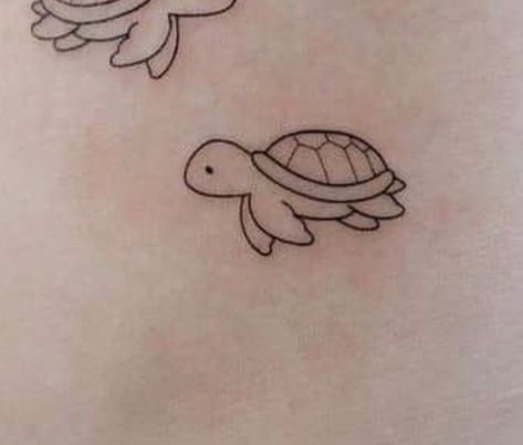 Turtle And Bunny Tattoo, Turtle Tattoo Ideas Simple, Simple Tattoos Turtle, Turtle With Heart Tattoo, Minimalist Tattoo Outline, Minimalist Turtle Tattoo Design, Cute Small Turtle Tattoo, Turtle Simple Tattoo, Turtle Finger Tattoo