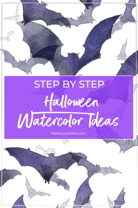 Spooky Watercolor Paintings Easy, Creepy Watercolor Art Easy, Painting Ideas On Cards, Halloween Canvas Paintings Step By Step, Scarecrow Watercolor Painting, Halloween Painting Ideas Watercolor, Halloween Art Tutorials, Spooky Watercolor Halloween Art, Easy Watercolor Designs