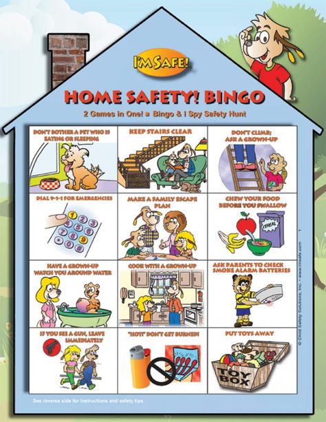 Home Safety Bingo Game - English Safety Rules At Home For Kids Poster, Safety At Home Posters, Safety At Home For Kids Worksheets, Home Safety Poster, Home Safety For Kids, Safety Rules At Home, Punctuation Games, Safety At Home, Teaching Safety