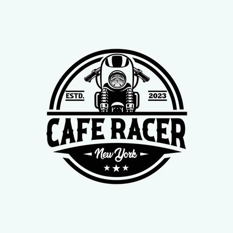 Cafe Racer New York Circle Emblem Badge Logo Vector Isolated. Best for Motorbike Garage and Mechanic Sticker Logo Motorbike Garage, Mechanic Logo, Mechanics Logo, Bike Quotes, Sticker Logo, Cafe Racing, Coffee Logo, Badge Logo, Circle Logos