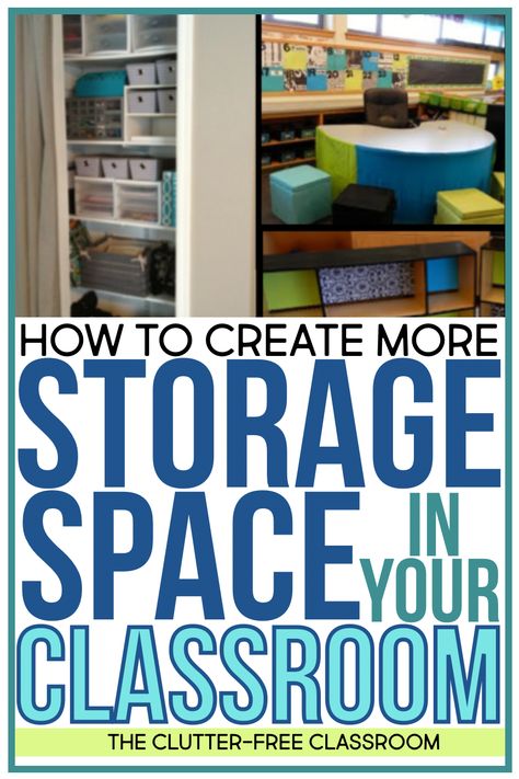 HOW TO CREATE MORE STORAGE SPACE IN YOUR CLASSROOM - Clutter-Free Classroom | by Jodi Durgin Small Classroom Organization, Small Classroom Setup, Classroom Storage Solutions, Seat Sacks, Small Classroom, Portable Classroom, Teacher Storage, September Activities, Decluttering And Organizing