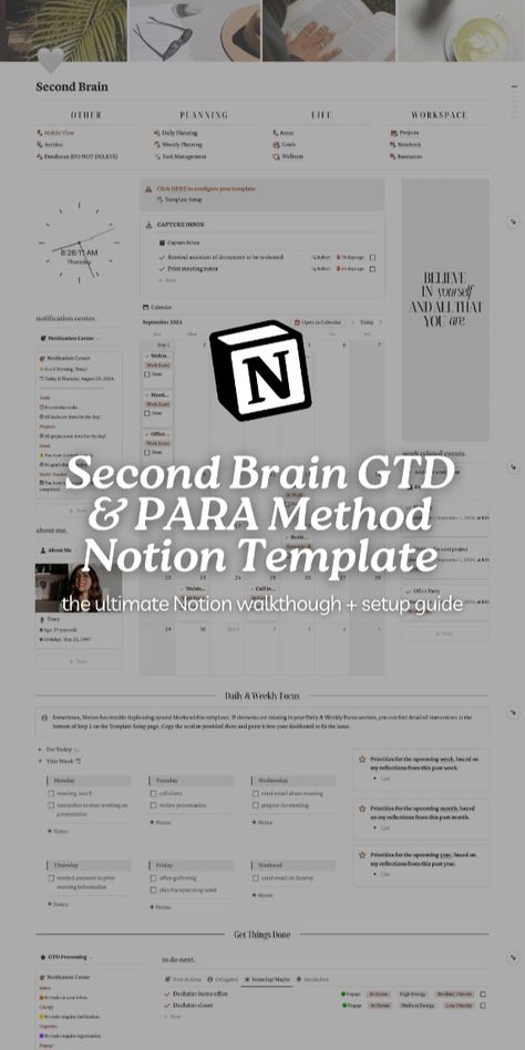 All-in-One Notion Template: GTD & PARA Method for Ultimate Organization | Notion Second Brain notion_widget_icon #notion_kpop. Notion Setup Aesthetic, Notion Green, Business Notion Template, Para Method, Gtd System, Notion Second Brain, Notion Productivity, Notion Workspace, Notion Setup