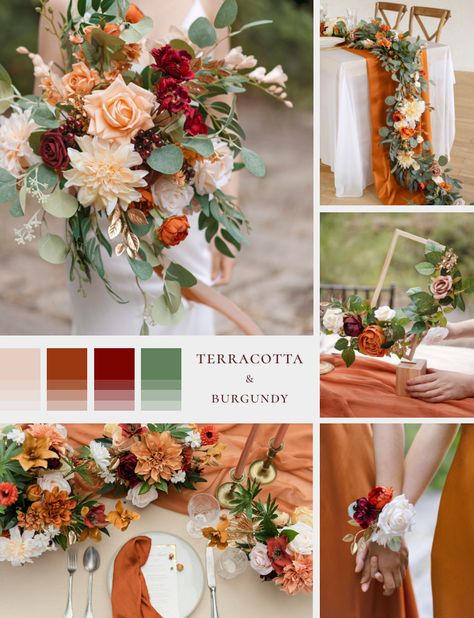 Pumkin Decoration Ideas Wedding, Coco Inspired Wedding, Fall Bridal Shower Flowers, Eucalyptus Peony Bouquet, Wooden Wedding Flower Bouquets, Paprika Wedding Decor, Dusty Orange Blush Mustard Sage Green Wedding Colors, Terracotta Winter Wedding, Beachy Fall Wedding