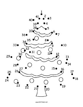 The Christmas tree in this printable dot to dot puzzle has lots of ornaments and garland, and there's a star at the top. It's great for Christmas activities. Free to download and print Printable Christmas Tree, Juleverksted For Barn, Dot To Dot Puzzles, Dot To Dot Printables, Dots Game, Dot Worksheets, Christmas Worksheets, Christmas Kindergarten, Christmas Puzzle