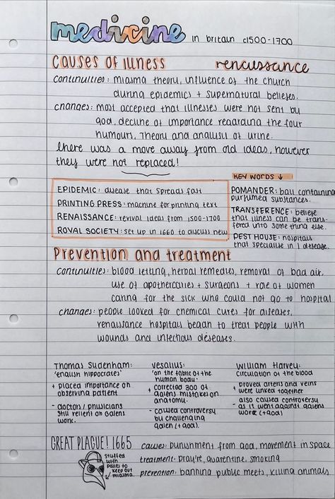 Medicine History Notes, Medicine Through Time Revision, Gcse History Revision Medicine, History Medicine Revision, History Revision Notes Gcse Medicine, History Gcse Revision Notes, Health And Social Care Revision, Medicine Revision, History Revision Notes