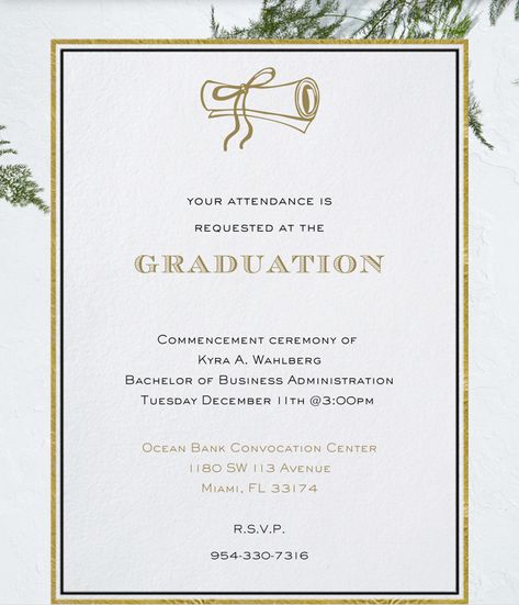 Graduation Ceremony Invitation Template, Graduation Ceremony Invitation Ideas, Graduation Announcements Wording, Grad Invites, School File, High School Graduation Cards, 2023 Party, Invitations Template, Graduation Party Planning