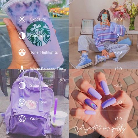 Vsco Purple Filter, Purple Filter, Purple Emoji, Photo Editing Filters, Editing Filters, Vsco Filter Instagram, Vsco Themes, Vsco Tutorial, Vintage Photo Editing