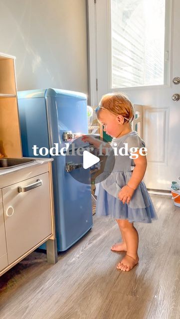 Angelica Williams on Instagram: "My daughter’s kitchen is more aesthetic than mine 😂 #minifridge #toddler #montessori #montessoritoddler #montessoriathome #montessoriactivity #montessoriactivities #montessoriinspired #playkitchen #functionalkitchen #montessorikids" Montessori Fridge, Play Kitchen Fridge, Functional Toddler Kitchen, Play Kitchen Makeover, Montessori Kitchen, Toddler Montessori, Toddler Kitchen, Kitchen Fridges, Accessory Dwelling Unit