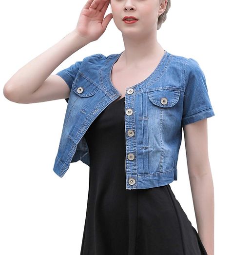 Routine Before Bed, Casual Coats For Women, Womens Fall Coats, Short Paragraph, Mode Mantel, Denim Jacket Short, Summer Coats, Short Sleeve Jacket, Stylish Jeans