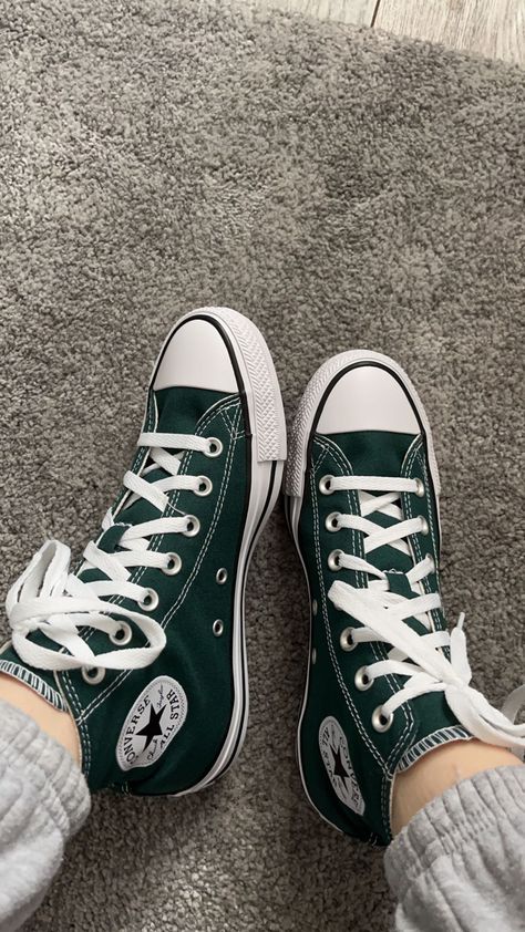 Dragon Scale Converse, Forest Green Converse, Dark Green Converse, Cute Converse Shoes, Converse Aesthetic, Cute Converse, Pretty Shoes Sneakers, Shoe Wishlist, Green Converse