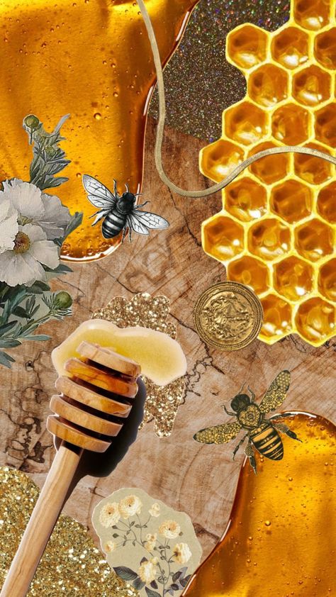 Honeycore Aesthetic, Tattoo Bee, Bee Tattoos, Aesthetic Health, Tattoo Health, Wedding Collage, Bee Drawing, Bee Pictures, Food Art Photography