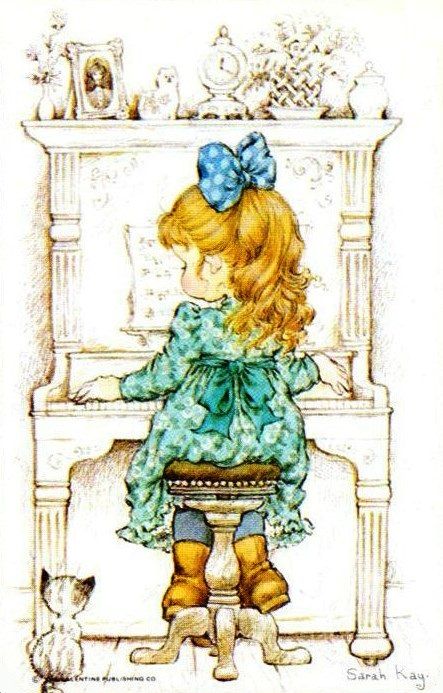 Sarah Kay illustration Sara Key, Sarah Key, Sara Kay, Postal Vintage, Sarah Kay, Sweet Pic, Holly Hobbie, Arte Inspo, Illustration Vintage