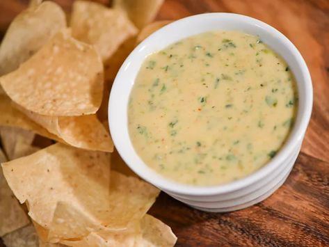 Green Chili Queso | Sauced Green Chili Queso, Chili Queso Dip, Chili Queso, Spicy Cheese Dip, Queso Sauce, Cheese Dip Mexican, Queso Dip Recipes, Diced Green Chilies, Green Chiles