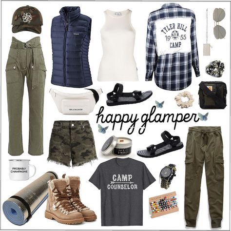 Glamping Style Clothes, Glamping Outfits For Women, Plus Size Camping Outfits, Ootd Camping, Glamping Outfit, Outfit Camping, Camping Attire, Family Glamping, Camping Outfits For Women