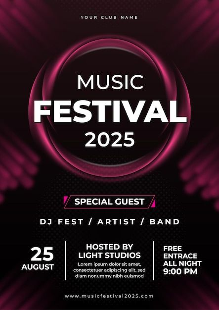 Poster music festival | Premium Vector #Freepik #vector #poster-template #poster-party #poster-music #poster-festival Music Show Poster, Music Fest Poster, Music Party Poster, Fest Poster, Poster Musik, Banners Music, Graphic Layout, Ancient Indian Architecture, 3d Poster