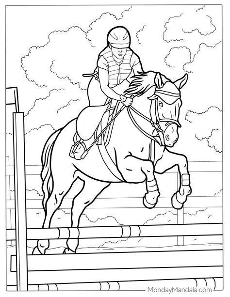 44 Horse Coloring Pages (Free PDF Printables) Horse Coloring Books, Farm Coloring Pages, Mounted Police, Free Horses, Barbie Coloring Pages, Barbie Coloring, Horse Coloring Pages, Horse Illustration, Fall Coloring Pages