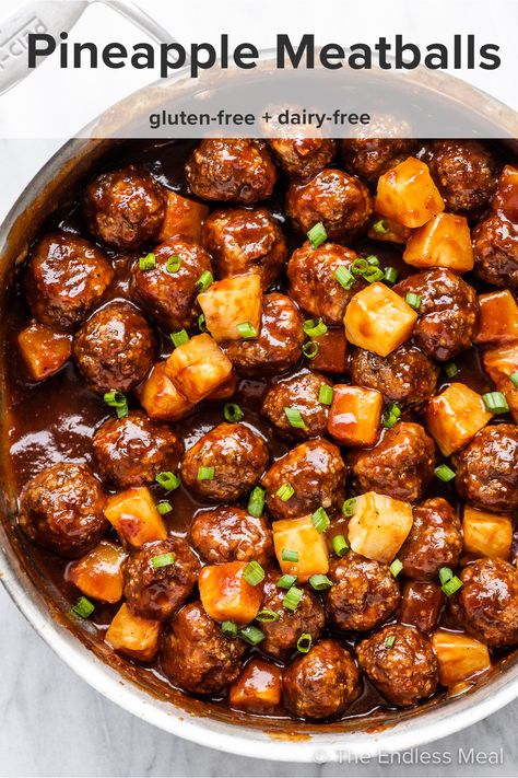 Pineapple Meatball Recipes, Pineapple Ground Beef, Ground Beef Pineapple Recipes, Pineapple Terriaki Chicken Meatballs Recipe, Pineapple Sauce For Meatballs, Pineapple And Meatballs, Meatballs With Pineapple And Peppers, Chicken Pineapple Meatballs Aidells, Hawaiian Meatballs Oven