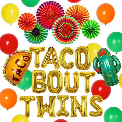 Taco Party Decorations, Mexican Banner, Twin Baby Shower Decorations, Taco Bout A Party, Mexican Fiesta Decorations, Cactus Balloon, Ballon Banner, Fiesta Party Supplies, Mexican Party Decorations