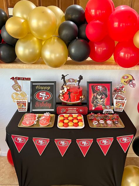 49er Theme Party, 49er Themed Birthday Party, 49ers Birthday Party Decorations, 49er Birthday Party Ideas, Rob 49, 49er Party, 49ers Birthday Party, 49ers Birthday, 49ers Party