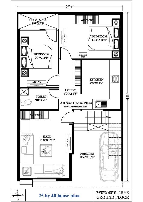 25 by 40 house plan | Best 25 by 40 house Design | 2bhk 25×40 House Plan, 25×50 House Plan, 1000 Sq Ft House Plans, 800 Sq Ft House, 1000 Sq Ft House, 30x50 House Plans, Plan 2023, Budget House Plans, 20x40 House Plans