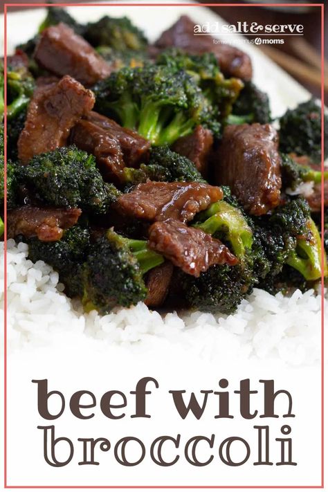 Easy Beef with Broccoli stir fry with homemade ginger-soy sauce is a perfect meal to make with leftover steak or London Broil. #beefwithbroccoli #easyrecipes #stirfry #menus4moms #addsaltandserve Beef And Broccoli With Leftover Steak, Leftover London Broil What To Do With, Meals With Leftover Steak, Recipes With Leftover Steak, Using Leftover Steak, Broil Recipes, Leftover Roast Beef Recipes, Leftover Steak Recipes, Beef With Broccoli