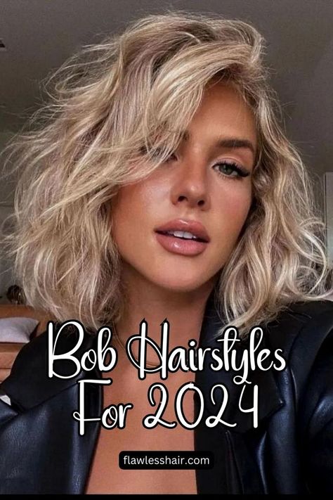 Wavy lob Trendy Bob Hairstyles, Medium Bob, Bob Hairstyles For Thick, Belle Blonde, Wavy Bob Hairstyles, Balayage Blonde, Haircuts For Wavy Hair, Long Bob Hairstyles, Trending Hairstyles