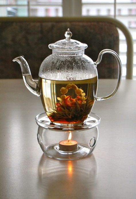 bebidas para tener abdomen plano 11 Flowering Tea, Glass Tea Pot, Blooming Tea, Cuppa Tea, My Cup Of Tea, Flower Tea, Tea Shop, Tea House, Tea Recipes