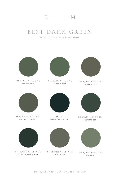 Behr Hunter Green Paint, Green Paint White Trim, Deep Green Painted Furniture, Wherein Williams Green Paint Colors, Dark Black Green Paint, Dark Green Room Color, Eden Green Paint, Dark Green Paint Color Palette, Best Forest Green Paint Colors