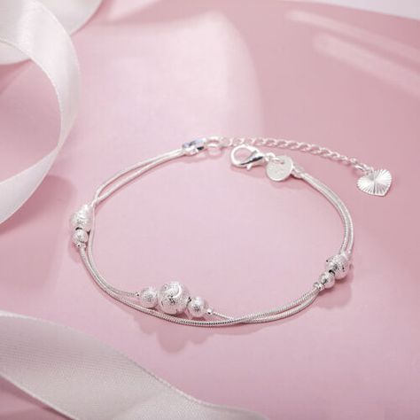 https://www.thebeautyreel.com Find many great new & used options and get the best deals for New 925 sterling silver Double Lucky Beads Bracelets for Women fashion jewelry at the best online prices at eBay! Free delivery for many products! Chain Bracelet For Women, Beads Chain, Fashion Wedding, Star Bracelet, Christmas Gift Jewelry, 925 Sterling Silver Chain, Bracelets For Women, Timeless Jewelry, Fine Jewelry Gift