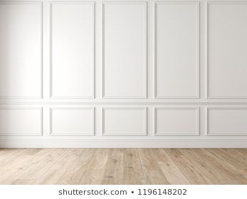 White Wall Paneling Images, Stock Photos & Vectors | Shutterstock Classic Wall Panel, White Wall Paneling, Open Living Room Design, Houston Houses, White Molding, Living Room Wall Color, Living Room Decor Inspiration, Loft Interiors, Flooring Inspiration