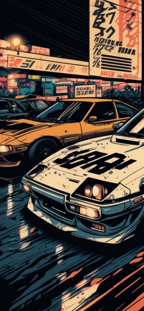 Seni Mural, Japanese Wallpaper Iphone, الفن الرقمي, Seni Pop, Anak Haiwan, Mobil Drift, Jdm Wallpaper, Cool Car Drawings, Cool Car Pictures