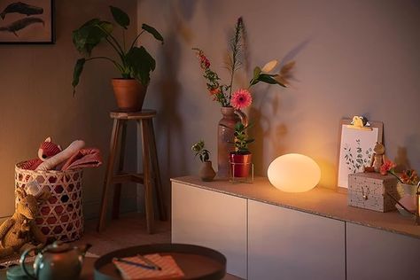 8Philips Hue White & Colour Ambiance Flourish Table Lamp, Dimmable, 16 Million Colours, Controllable via App, Compatible with Amazon Alexa (Echo, Echo Dot) : Amazon.de: Lighting Philips Hue Lights, Bright Furniture, Hue Lights, Philips Hue, Lamp For Bedroom, Hue Philips, Desk Light, Led Table Lamp, Glass Table Lamp