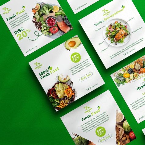 Social Media Post Design About Healthy Food💚 Packaging Social Media Post, Recipe Social Media Post, Healthy Food Social Media Design, Jeremiah 2911, Food Ramadan, Food Brochure, Background Fruit, Red Restaurant, Brochure Food