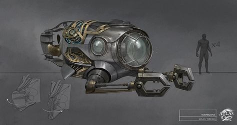 Submarine - Official ATLAS Wiki Underwater Vehicle, Turtle Ship, Props Concept, Ghost Ship, Ocean Floor, Power Stone, The Claw, Bounty Hunter, Vehicle Design