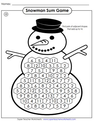 Winter Math Worksheets Math 1st Grade, Winter Math Worksheets, Game Worksheet, Winter Worksheets, Worksheets For Grade 3, Spelling Worksheets, Free Kindergarten Worksheets, Winter Math, 1st Grade Worksheets