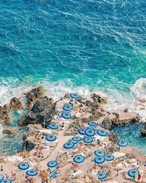 Fontelina Capri - Beach Club with Restaurant - Capri, Italy #italy #capri #travel Italy Beaches, Sorrento Italy, Capri Italy, Italian Summer, Beautiful Places To Travel, Sorrento, Lovely Things, Travel Inspo, Positano