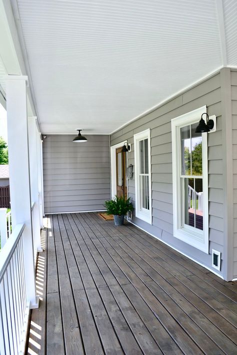 cordovan brown behr semi-transparent stain (floor) Behr Cordovan Brown Semi Transparent, Light Brown Deck Paint, Outdoor Deck Stain Colors, Cordovan Brown Deck Stain, Stain Deck Colors, Front Porch Stain Colors, Porch Stain Colors Wood, Deck Colors Ideas Paint, Deck Stain Colors Ideas