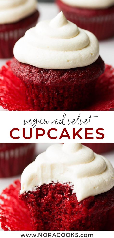 Cupcakes Valentines Day, Nutrition Day, Vegan Red Velvet Cake, Vegan Red Velvet Cupcakes, Vegan Cupcake Recipes, Vegan Red Velvet, Valentines Day Cake, Cupcakes Red Velvet, Vegan Cream Cheese Frosting