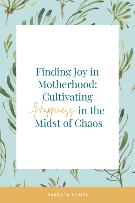 Motherhood is a beautiful and rewarding journey, but it can also be filled with chaos and challenges. Amidst the sleepless nights, endless to-do lists, and constant demands, it's essential to find joy and cultivate happiness in our role as mothers. In this blog post, we will explore the art of finding joy in motherhood and share practical strategies to infuse happiness into our everyday lives. Embrace Imperfections, Unrealistic Expectations, Motherhood Journey, Other Mothers, Find Joy, Choose Joy, Small Moments, Sleepless Nights, Life Coaching